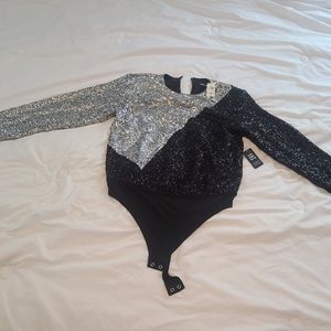 Sequin body suit.  Express. Med